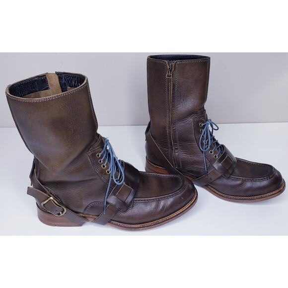*RARE*~COLE , ROOD & HAAN CO. The Hague Smog Tall Harness Biker Boots Men's 9M - Picture 5 of 16